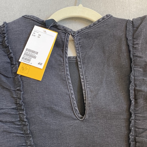 Brand New black denim ruffle dress from H&M, size xs - Picture 4 of 4